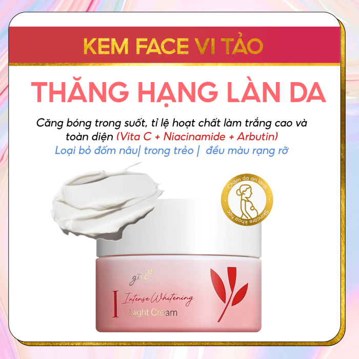 Kem Dưỡng Ẩm Trắng Da Cho Bà Bầu GUO Chiết Xuất Vi Tảo Đỏ Và Arubutin