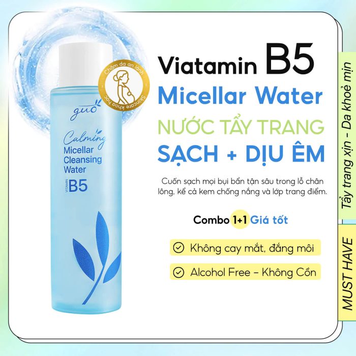 Nước Tẩy Trang Cho Bà Bầu B5 GUO Micellar Cleasing Water Sạch Sâu, Cấp Ẩm, Làm Dịu