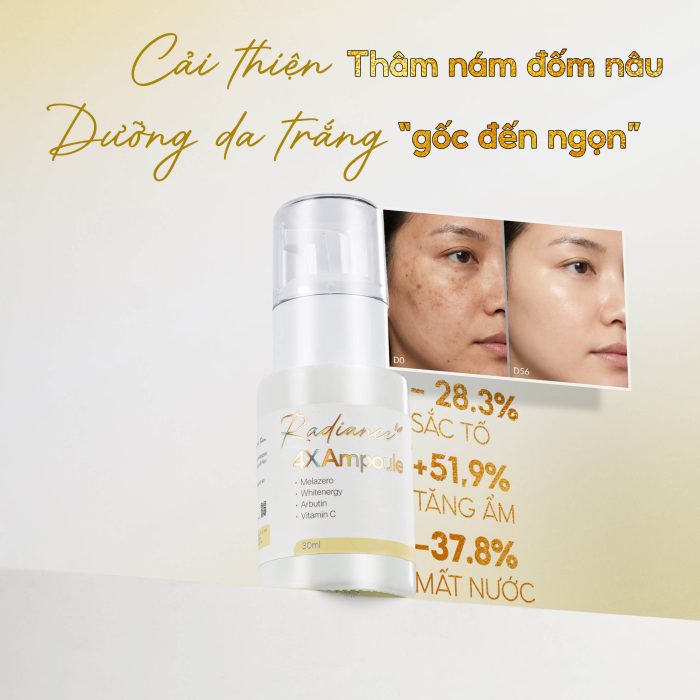 Tinh Chất Dưỡng Trắng Cấp Ẩm Làm Mờ Thâm Sạm Cho Bà Bầu GUO Radiance 4X Ampoule 30ml