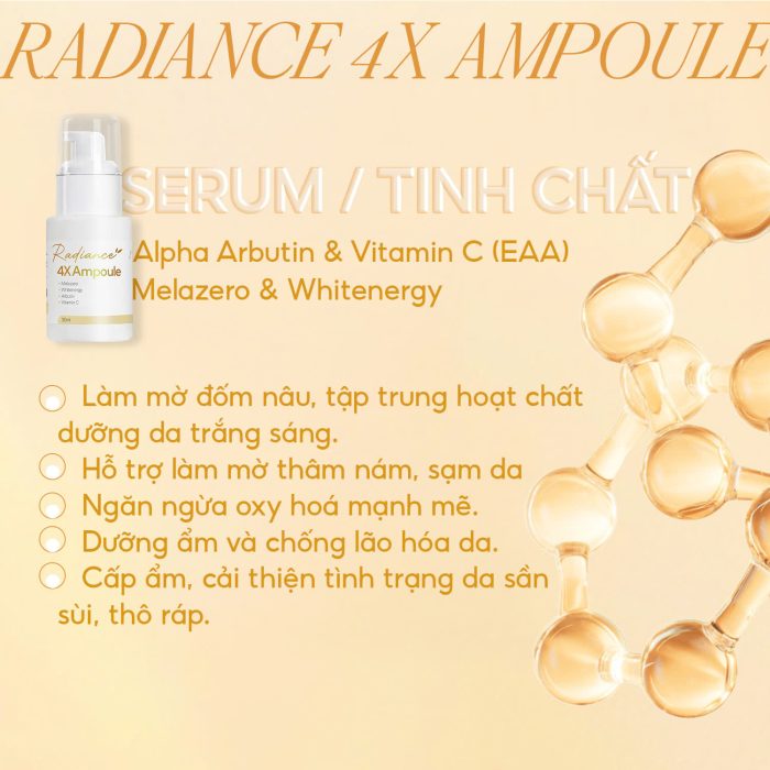 Tinh Chất Dưỡng Trắng Cấp Ẩm Làm Mờ Thâm Sạm Cho Bà Bầu GUO Radiance 4X Ampoule 30ml