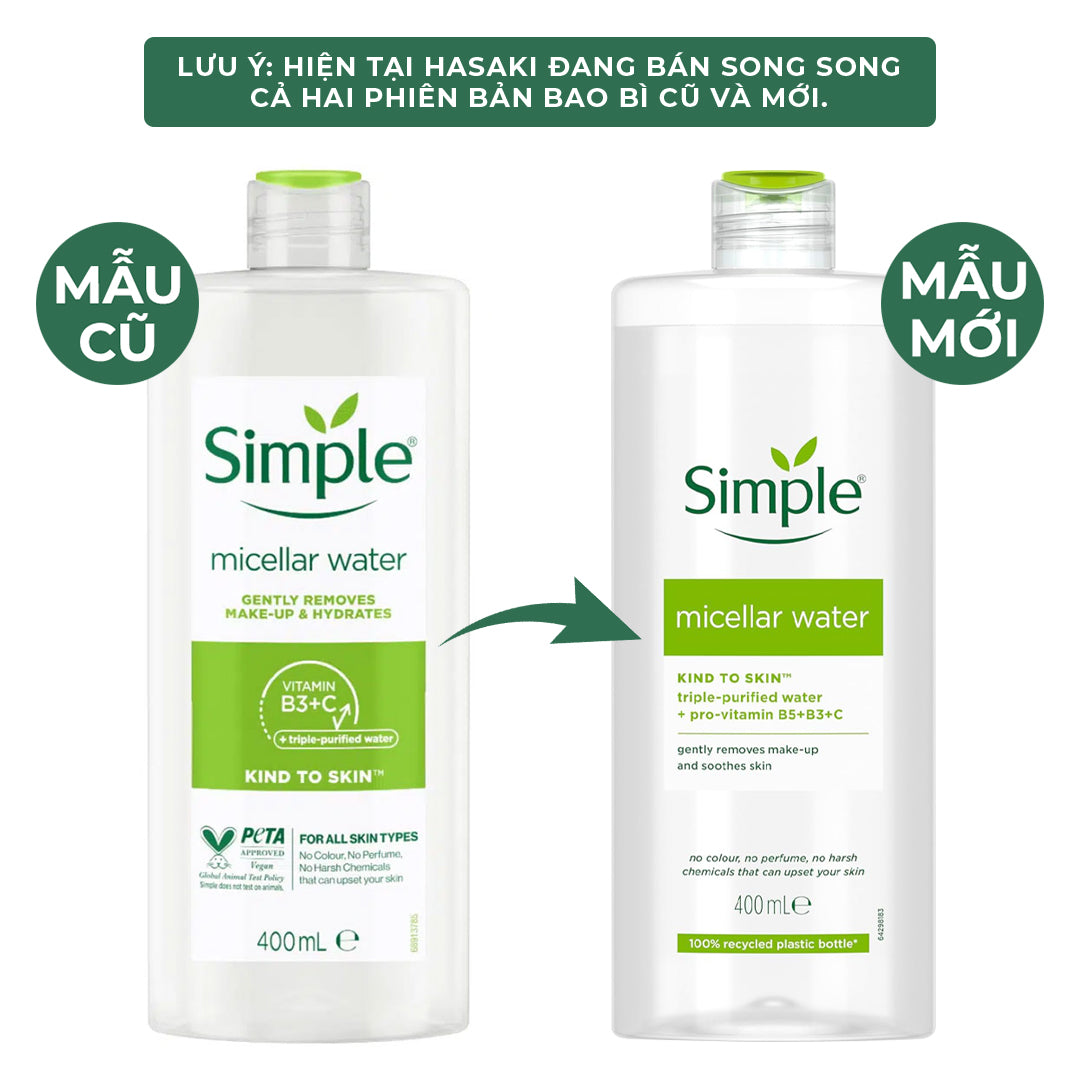 Simple Nước Tẩy Trang Cho Da Nhạy Cảm 400ml