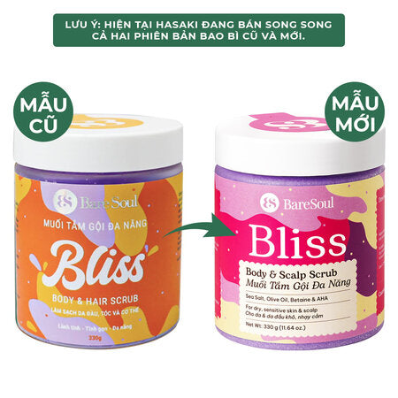BareSoul Muối Tắm Gội Đa Năng Bliss Cho Da Đầu & Cơ Thể 330g