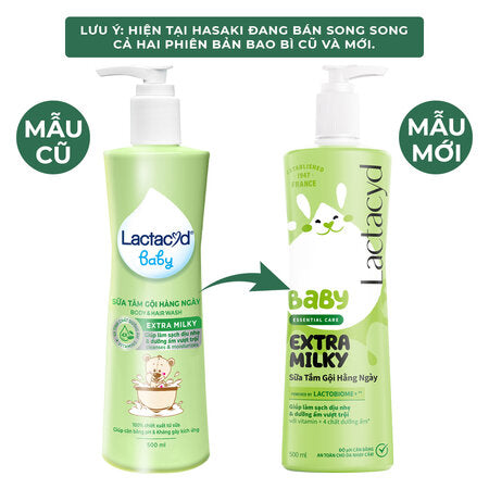 Lactacyd Sữa Tắm Gội Trẻ Em Dịu Nhẹ & Dưỡng Ẩm 500ml