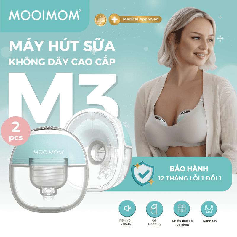 MOOIMOM Trọn Bộ 2 Máy Hút Sữa Không Dây M3