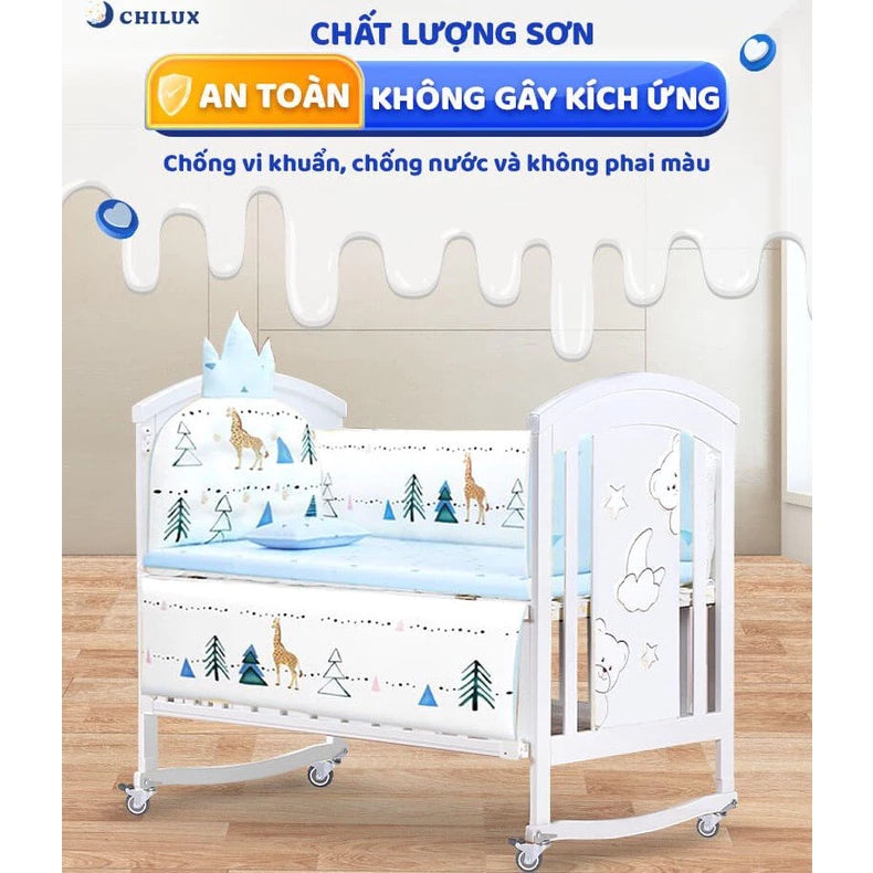 Nôi cũi Chilux Peace bản 6 chế độ màu trắng