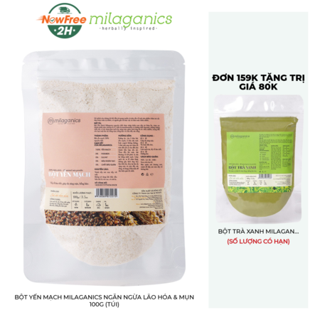 Milaganics Bột Yến Mạch Ngăn Ngừa Lão Hóa & Mụn 100g