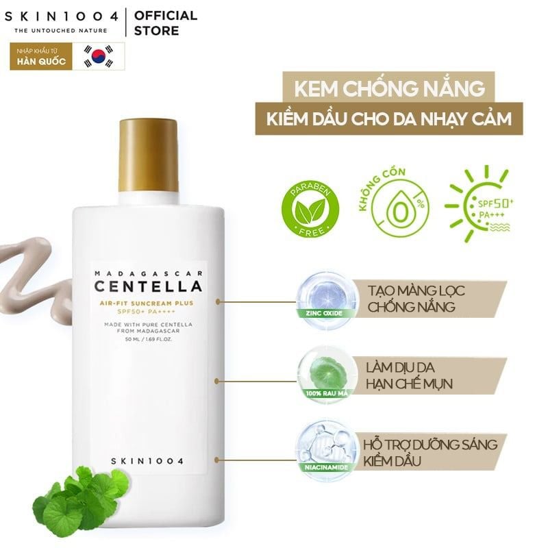 Skin1004 Kem Chống Nắng Rau Má Cho Da Nhạy Cảm 50ml