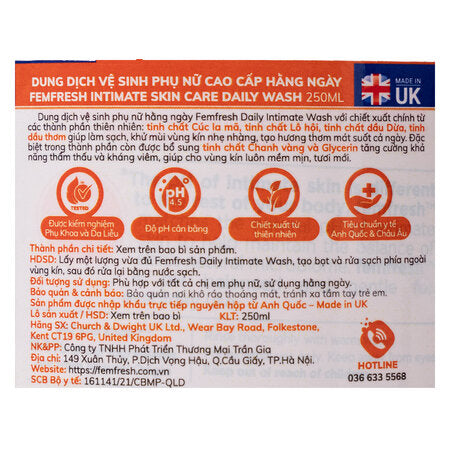 Femfresh Dung Dịch Vệ Sinh Phụ Nữ Cao Cấp Hằng Ngày 250ml